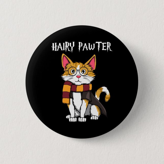 Zauberkatze mit Gläsern, die katzenreich sind Button (Vorderseite)