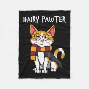 Zauberkatze mit Gläsern, die katzenreich sind Fleecedecke