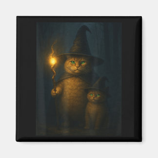 Zauberkatze Weird Funny Halloween-Katzen-Meme Magnet
