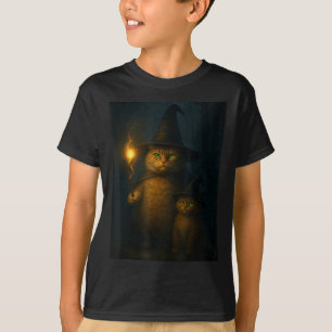 Zauberkatze Weird Funny Halloween-Katzen-Meme  T-Shirt