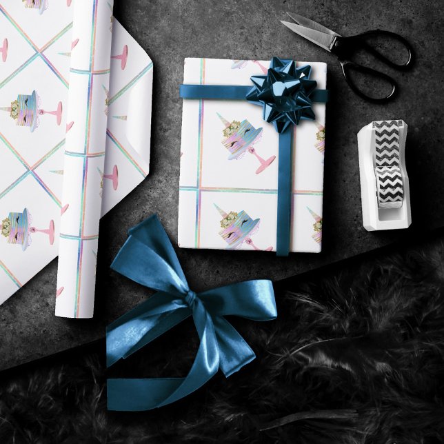 Zauberkuchen | Fantasy Watercolor Party Geschenkpapier (Von Creator hochgeladen)