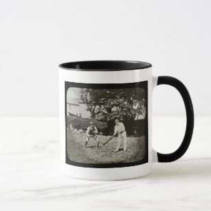 Zauberlaternen-Dia Kricketspieler Vintage Tasse