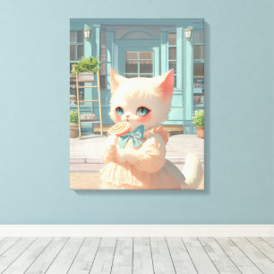 Zauberlutscher: Bao Bao Babykatze Süßwarengeschäft Leinwanddruck