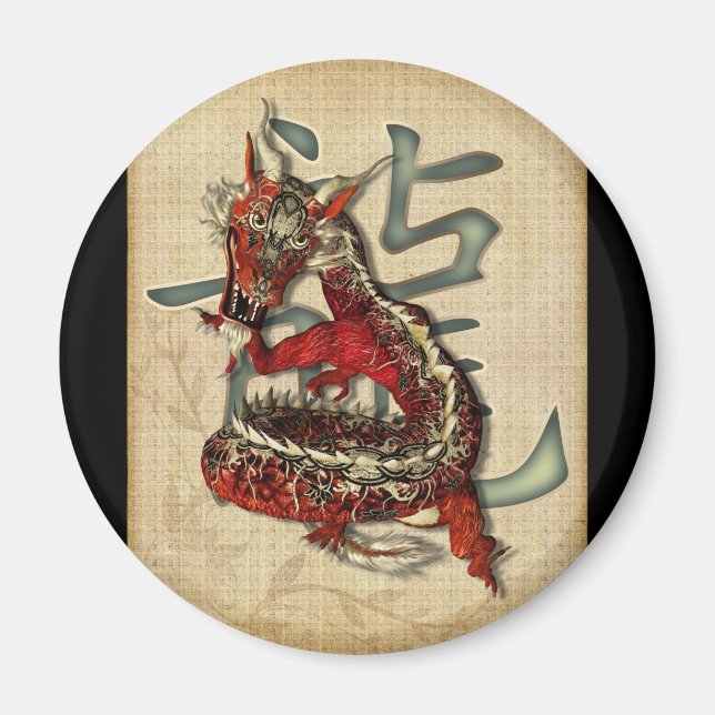 Zaubermagnete für Chinesische Rotdrachen Magnet (Vorne)