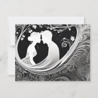 Zaubermoment Weiße und schwarze Silhouette Kuss