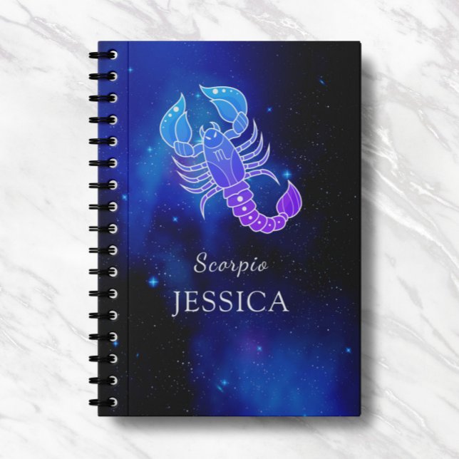 Zaubername mit Zodiac-Schild Scorpio-Notebook Notizblock (Von Creator hochgeladen)