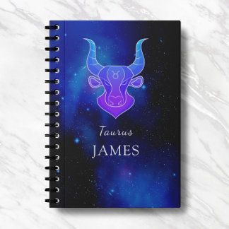 Zaubername mit Zodiac signe Taurus Notebook Notizblock