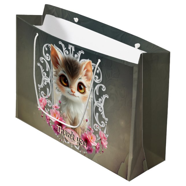 Zaubernd, flauschig große geschenktüte (Vorderseite Schrägansicht)