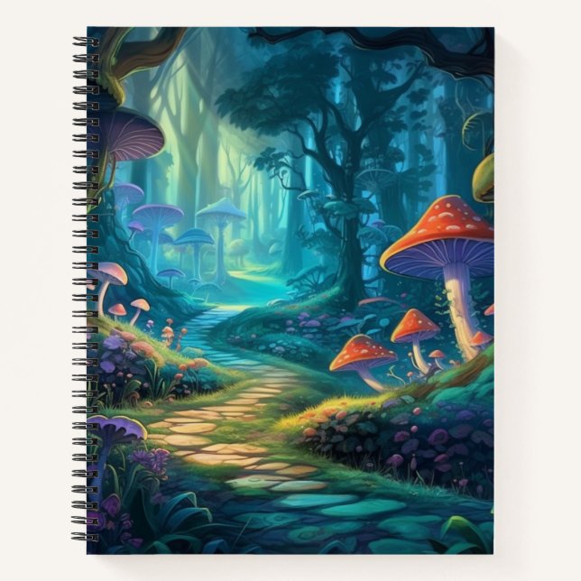 Zauberndes Mushroom Path Spiral Notebook Notizbuch (Vorderseite)
