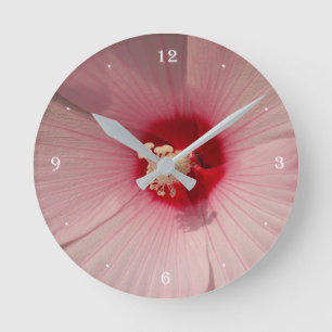 Zauberrosa Blume Foto Runde (mittlere Uhr) Wanduhr