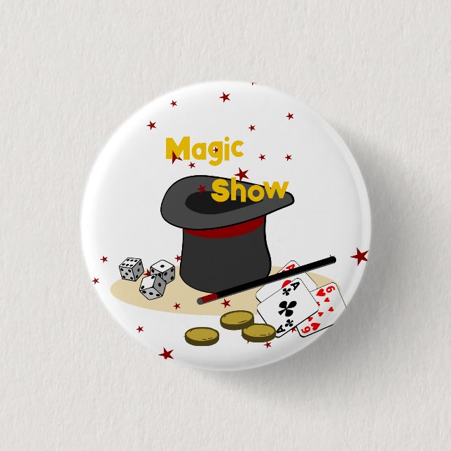 Zaubershow Kindergeburtstagsfeier Button (Vorderseite)