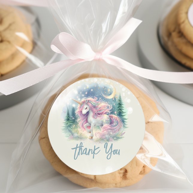 Zaubersprudelnder, whimsicaler Einhorn-Kindergebur Runder Aufkleber (Von Creator hochgeladen)