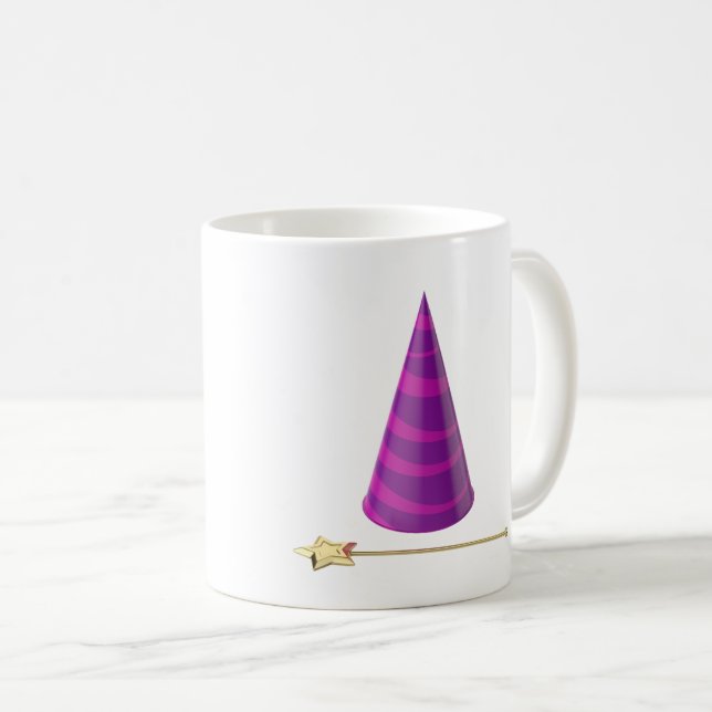Zauberstab und Kegel-Hut Kaffeetasse (VorderseiteRechts)