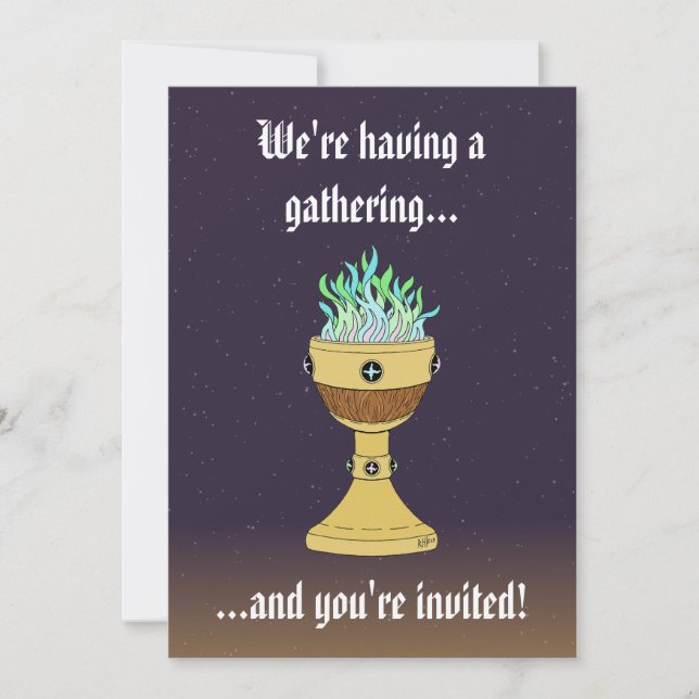 Zaubertrank in Mazer und Chalice Combo Einladung (Vorderseite)
