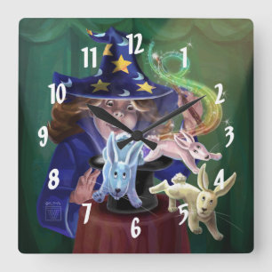 Zaubervorstellung Quadratische Wanduhr