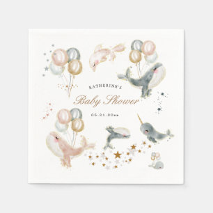 Zauberwal Ballons Sterne Babydusche Serviette