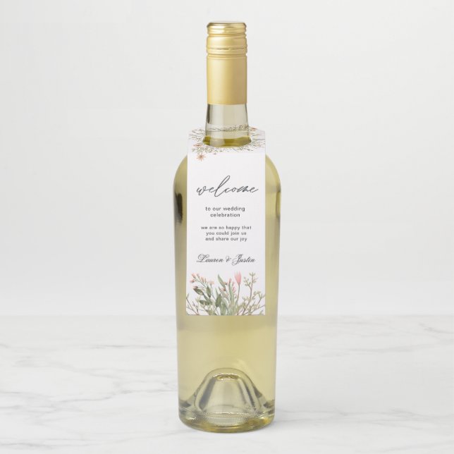 Zauberwald Floral Flasche Schlagmarken Flaschenanhänger (Auf Flasche)