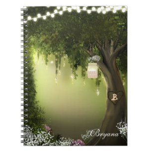 Zauberwald-Garten-Notizbuch mit Eichenbaum Notizblock