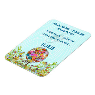 Zauberwaldkreislauf der Liebe Blume Bäume Hochzeit Magnet