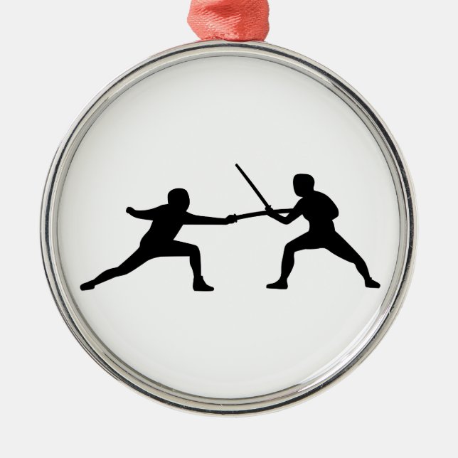 Zaun der Fechterpaare Silbernes Ornament (Vorne)