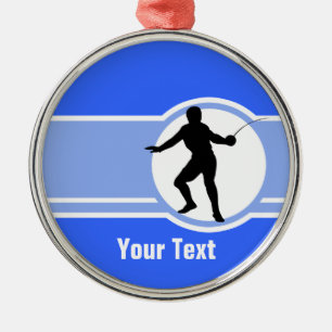 Zaun der Silhouette; blau Silbernes Ornament