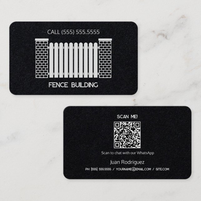 Zaun Gebäude Custom QR Visitenkarte (Vorne/Hinten)