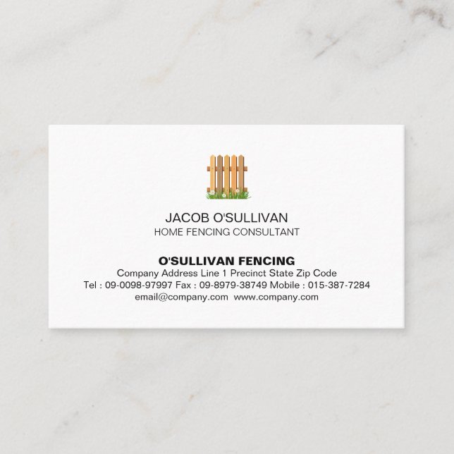 Zaun-Sicherheit Visitenkarte (Vorderseite)