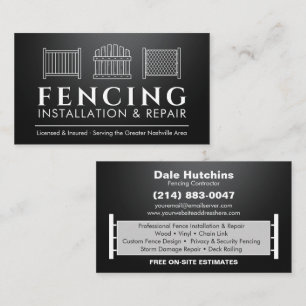 Zauninstallations-Reparaturdienste Visitenkarte