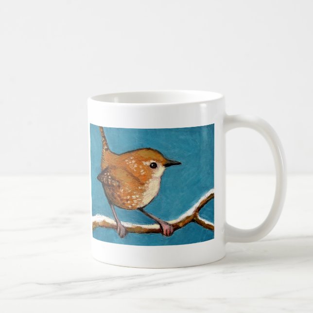 ZAUNKÖNIG IM ÖL-PASTELL KAFFEETASSE (Rechts)