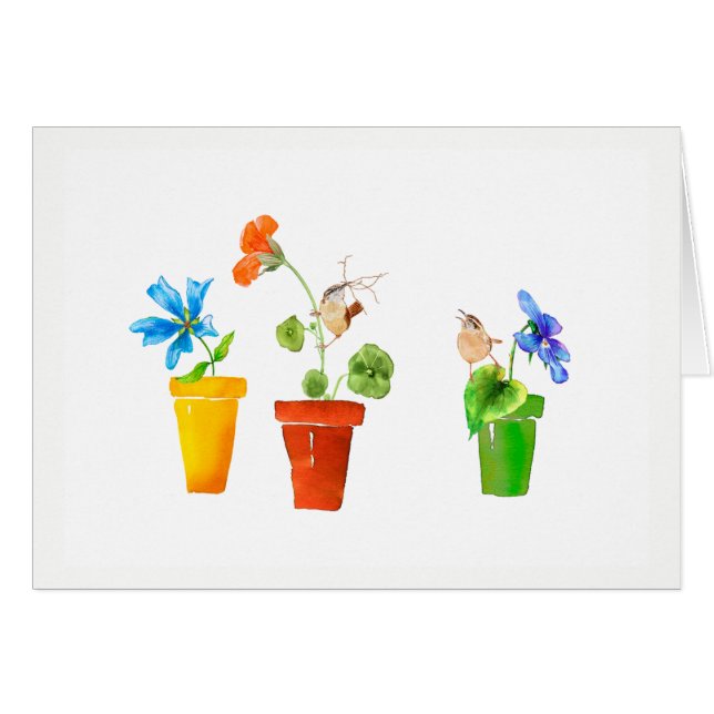 Zaunkönige und Flowerpots (Vorderseite (Horizontal))