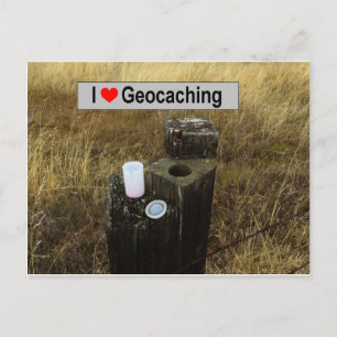Zaunpfosten: Geocaching Postkarte
