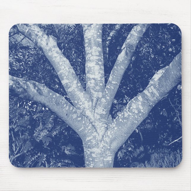 Zaunzweige - Zyanotypeneffekt Mousepad (Vorne)