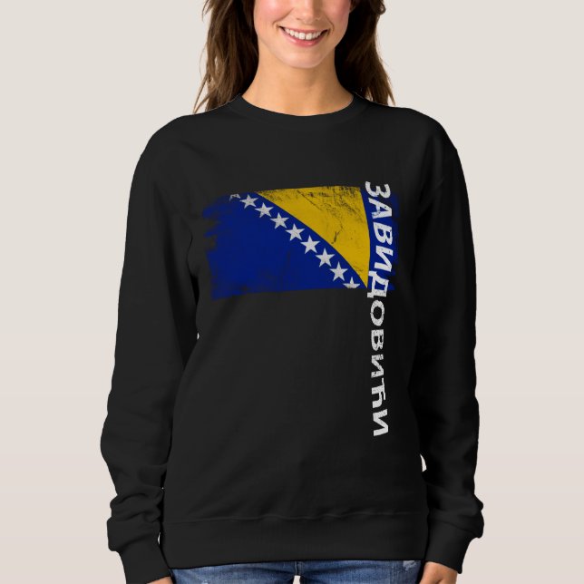 Zavidovici Bosnia Flag For Bosnian Men Women Kids Sweatshirt (Vorderseite)