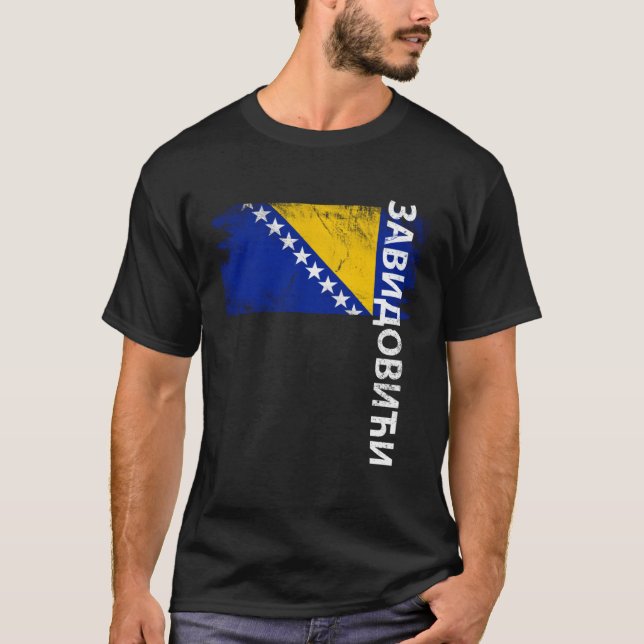 Zavidovici Bosnia Flag For Bosnian Men Women Kids T-Shirt (Vorderseite)