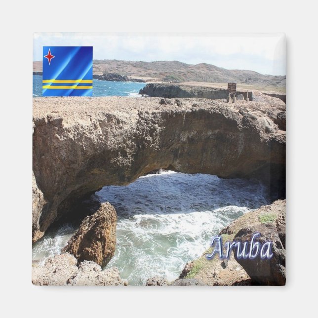 zAW009 ARUBA, Baby Natural Bridge, Kühlschrank Magnet (Vorne)