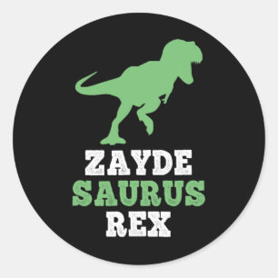 Zayde-saurus Rex Dino Dinosaur Lustig Cool Zaydesa Runder Aufkleber