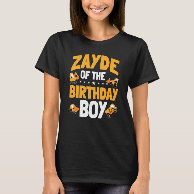 Zayde vom Geburtstag eines jungen Bauarbeiters T-Shirt (Vorderseite)