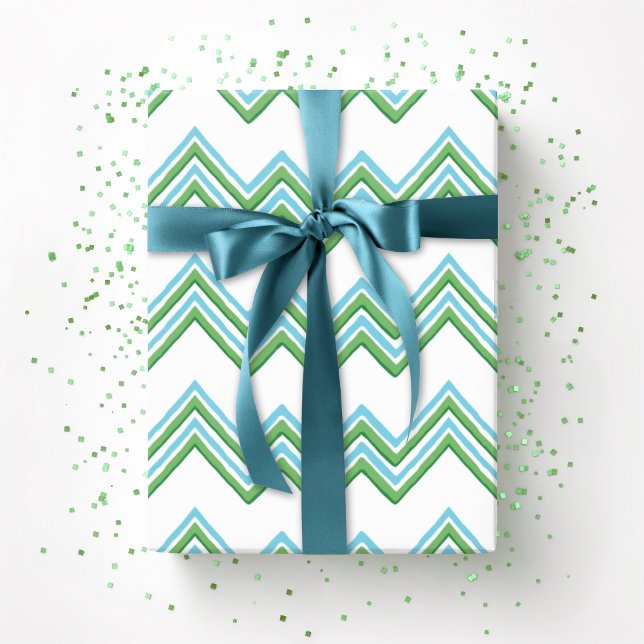 Zaza Chevron Wave in Green and Aqua Geschenkpapier (Von Creator hochgeladen)