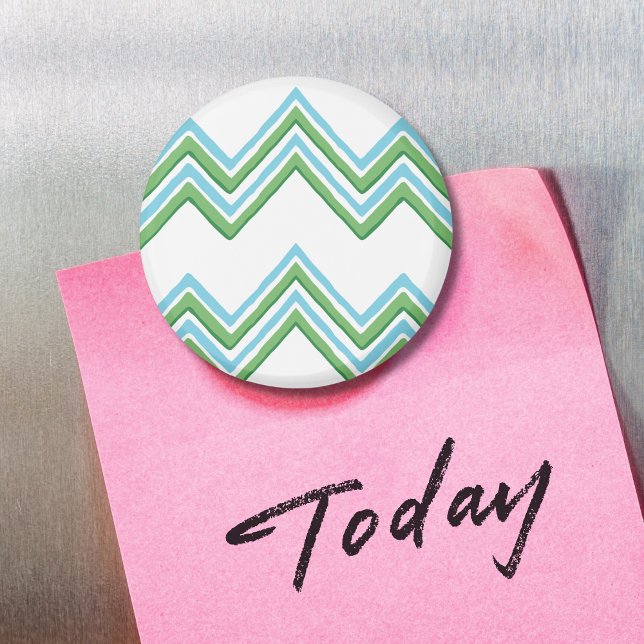 Zaza Chevron Wave in Green and Aqua Magnet (Von Creator hochgeladen)