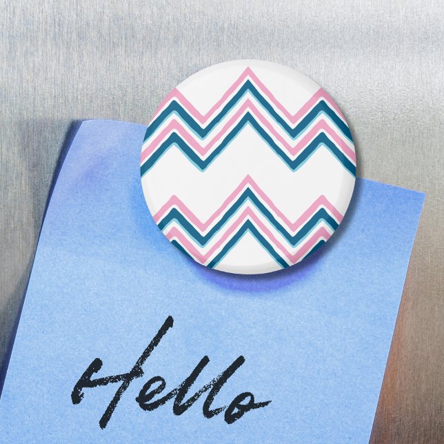 Zaza Chevron Wave in Pink and Deep Aqua Magnet (Von Creator hochgeladen)
