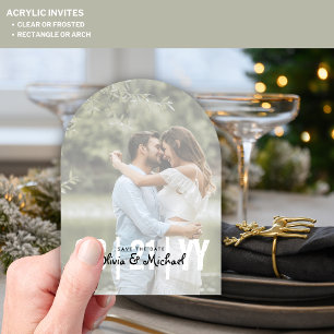 Zazzle AcrylWedding Save the Date Opaque Foto Acryleinladungen