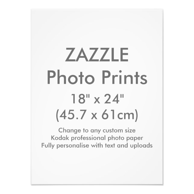 Zazzle Benutzerdefiniert 18" x 24" Foto Druckvorla (Vorne)