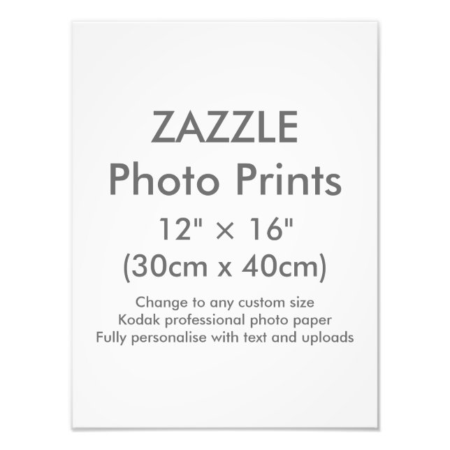 Zazzle Custom 12" × 16" Foto Druckvorlage (Vorne)