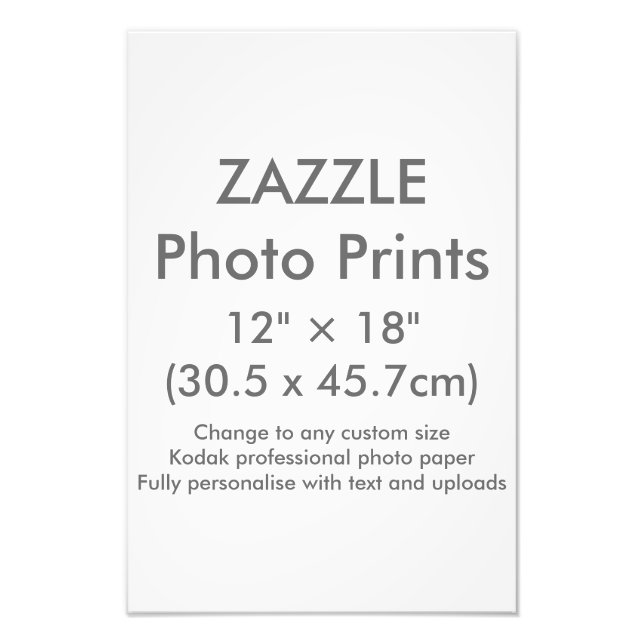 Zazzle Custom 12" × 18" Foto Print Template (Vorne)