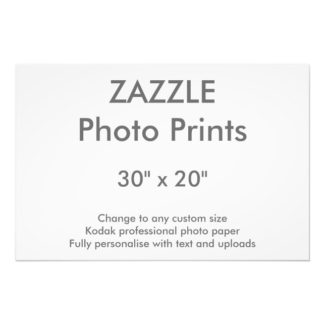 Zazzle Custom 30" x 20" Foto Print 76 x 51 cm (Vorne)