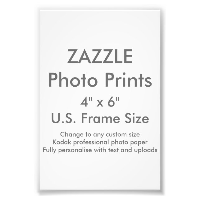 Zazzle Custom 4" x 6" Foto Print (US Frame Size) (Vorne)
