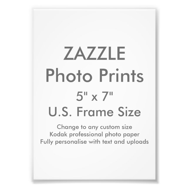 Zazzle Custom 5" x 7" Foto Print (US Frame Size) (Vorne)