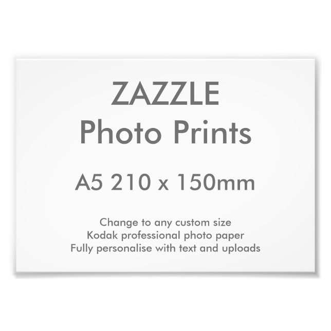 Zazzle Custom A5 21 x 15 cm Foto Print (Vorne)