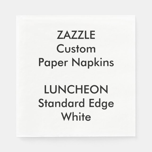 Zazzle Custom Large WHITE Luncheon Papier Napkins Serviette (Vorderseite)