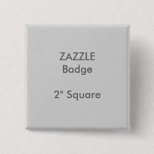 ZAZZLE Custom Printed 2" Square Abzeichen GRAY Button